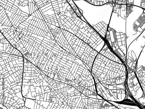 Vector road map of the city of Somerville Massachusetts in the United States of America with black roads on a white background.