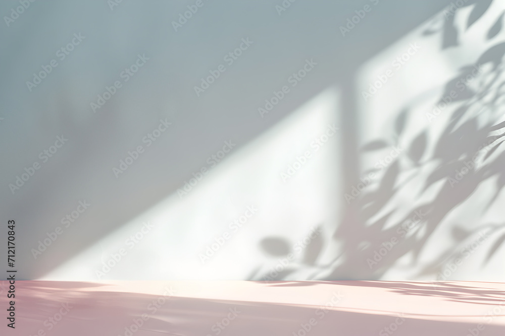 Minimalistic advertising background with soft shadows from trees and leaves, delicate, light color Minimalistic advertising background with soft shadows from trees and leaves, delicate, light color
