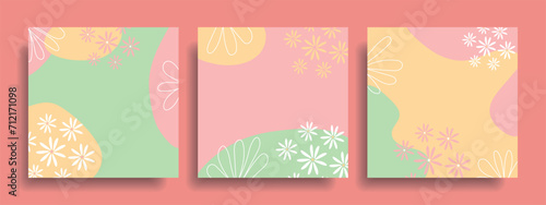 Set of delicate floral backgrounds. Background for postcards, covers, congratulations.