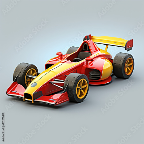 Realistic illustration sport bolide car with driver