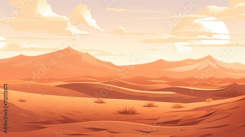 Sahara desert in the afternoon Illustration