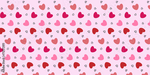 Hears seamless pattern. For wrapping paper, prints, greeting cards, birthday, wedding, Valentines day, party.