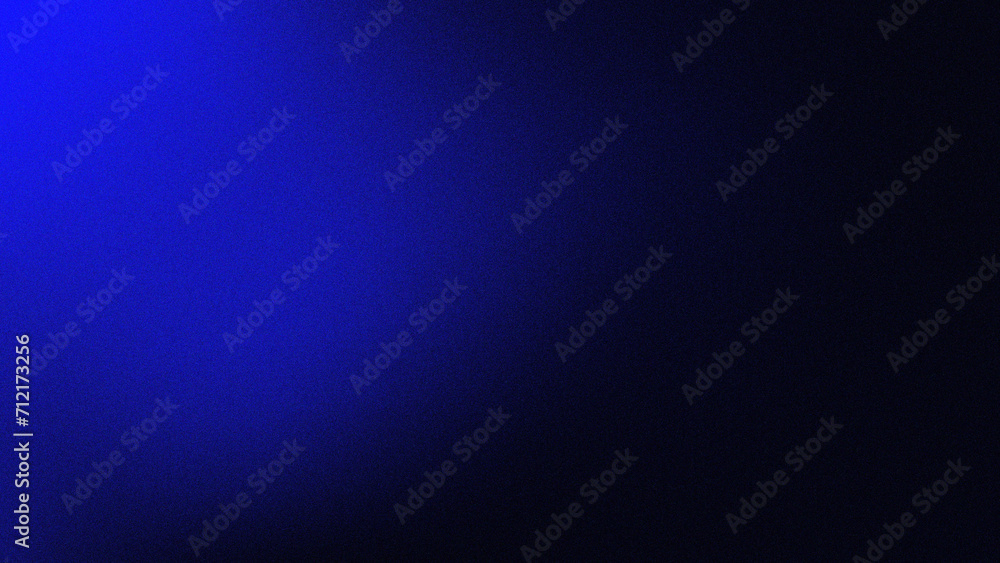 Blurred background. Abstract dark blue gradient design with grain texture 