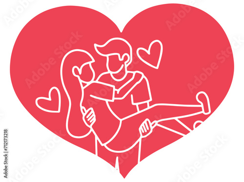 Romantic People Silhouette Valentine Day
