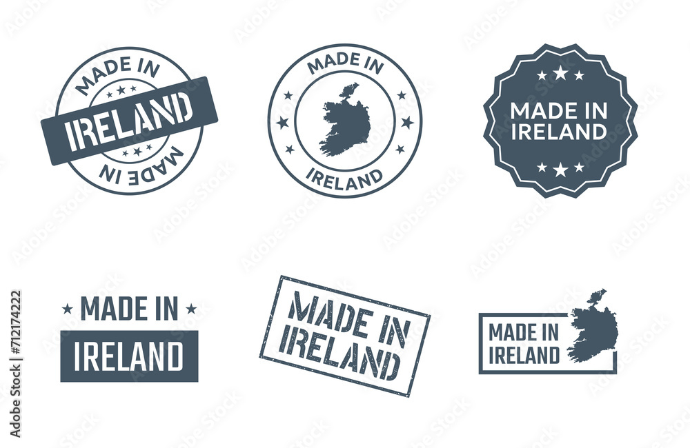 Obraz premium made in Ireland labels set, Republic of Ireland product icons