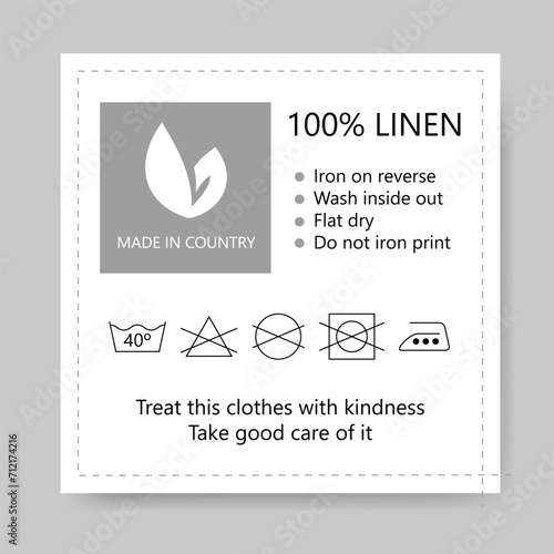 Organic Linen Washing Instruction