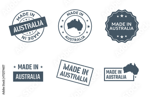 made in Australia labels set, made in Commonwealth of Australia product icons