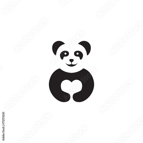 cute panda mascot cartoon icon logo design vector