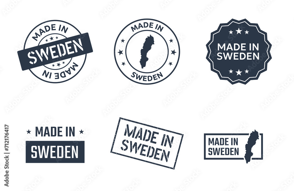 Obraz premium made in Sweden labels set, made in Kingdom of Sweden product icons