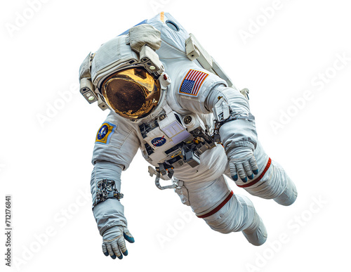 Astronaut in a space suit isolated on transparent background, PNG file