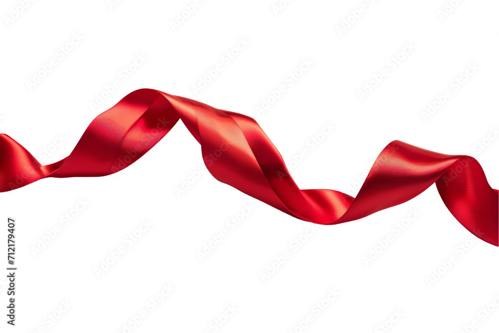 Isolated red satin ribbon on white background, perfect for celebrations, featuring a beautiful bow design in silk, symbolizing love and festivity Isolated red satin ribbon on white background, perfect for celebrations, featuring a beautiful bow design in silk, symbolizing love and festivity
