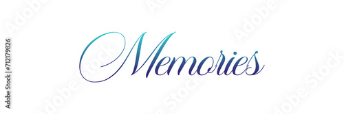 MEMORIES colorful PNG calligraphy with gradient colors on transparent background © Crafter