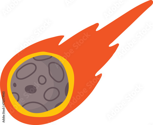 Cute Colorful Cartoon Meteor