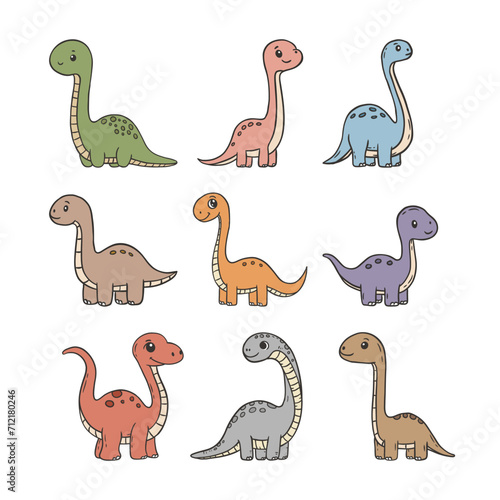 Brachiosaurus vector doodle style illustration
