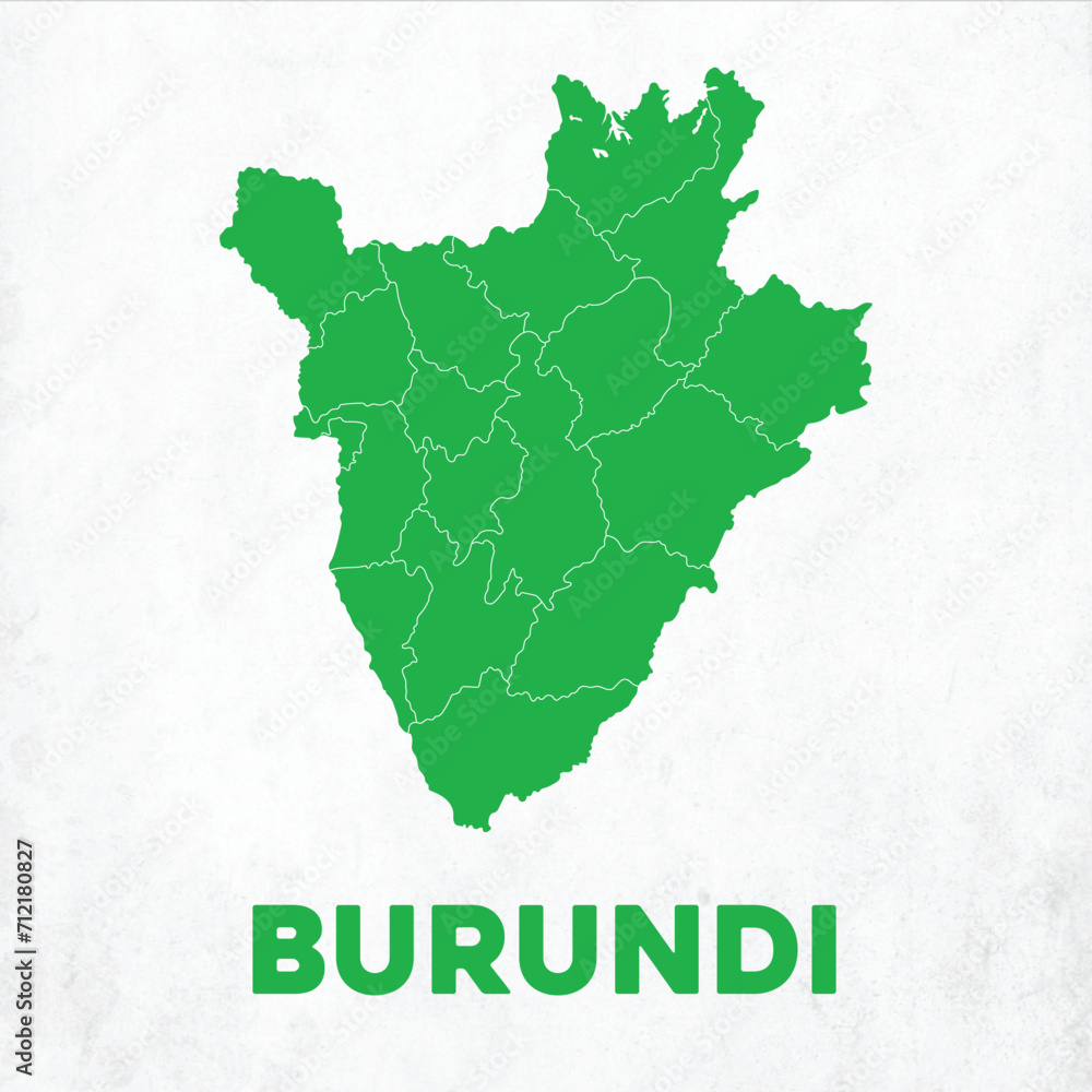 Obraz premium Detailed Burundi Map