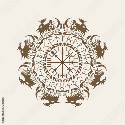 Dragon circle runic symbol