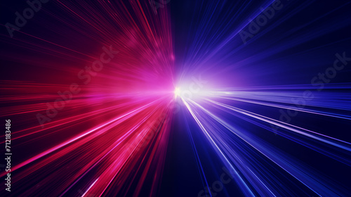 long line and blue light in the style beam