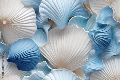 Minimal seashells aesthetic summer background. ai generated