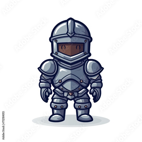 Cartoon knight in armor. illustration isolated on white background. Generative AI