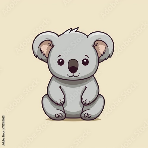 Cute koala. illustration of a cartoon koala. Generative AI