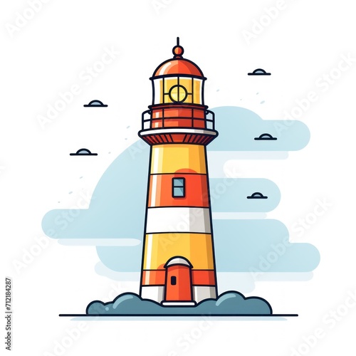 Lighthouse icon. Lighthouse in flat style. illustration. Generative AI