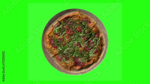 Food Seamless Loop 3D Animation with Copy Space on Green Screen