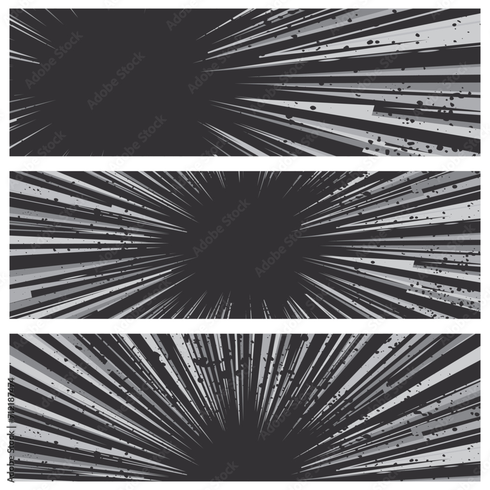 Fototapeta premium Abstract explosion black grunge banners