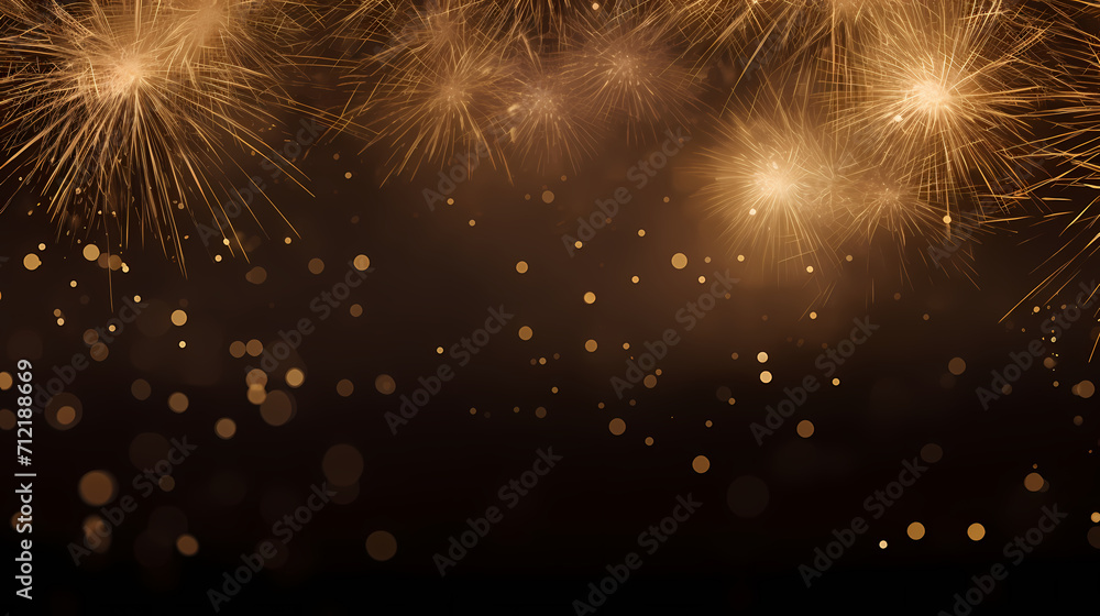 Fototapeta premium Beautiful creative holiday background with fireworks and sparkles