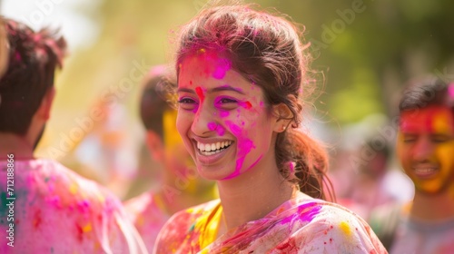 Family  friends  and vibrant colors come together in a joyous Holi gathering