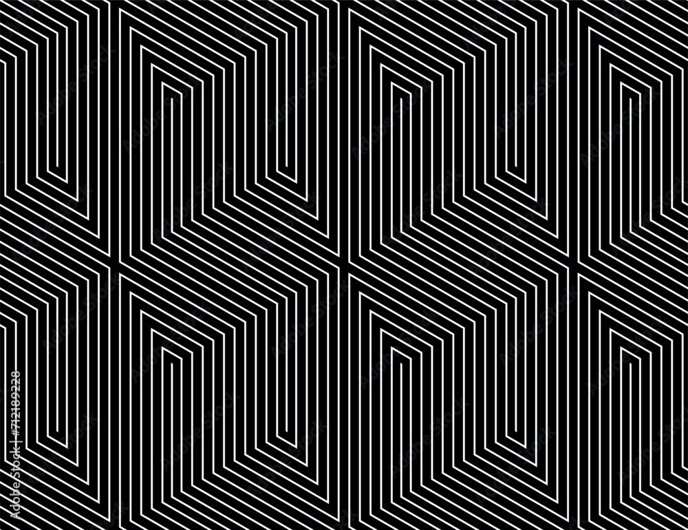 Abstract geometric pattern with stripes, lines. Seamless vector background. White and black ornament. Simple lattice graphic design. Abstract geometric pattern with stripes, lines. Seamless vector background. White and black ornament. Simple lattice graphic design.