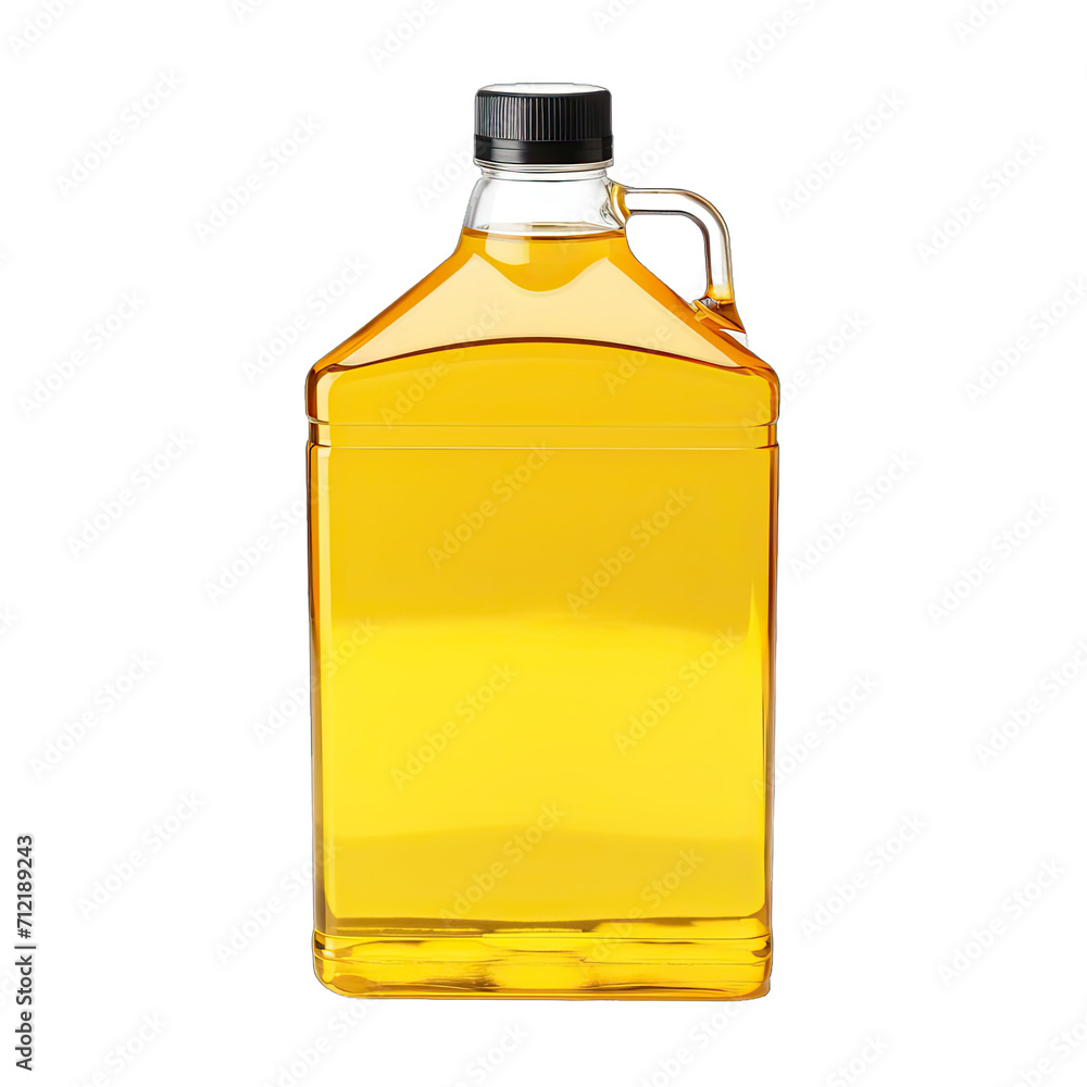 A Container of Generic Vegetable Oil.. Isolated on a Transparent Background. Cutout PNG.