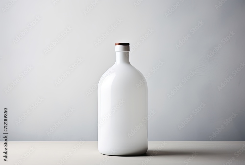 Bottle with milk close-up on a light background Bottle with milk close-up on a light background