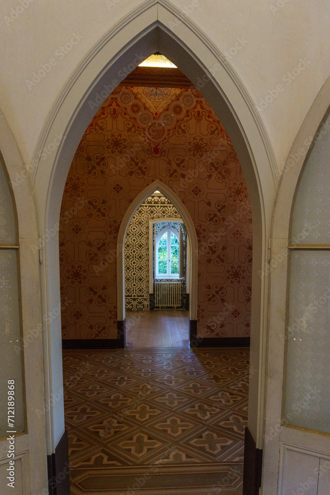 Room inside of Countess of Edla at Pena Palace Park, Sintra, Lisbon, Portugal