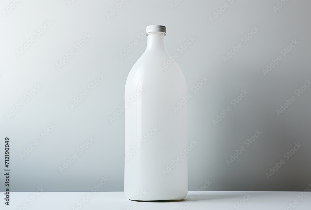 Bottle with milk close-up on a light background Bottle with milk close-up on a light background