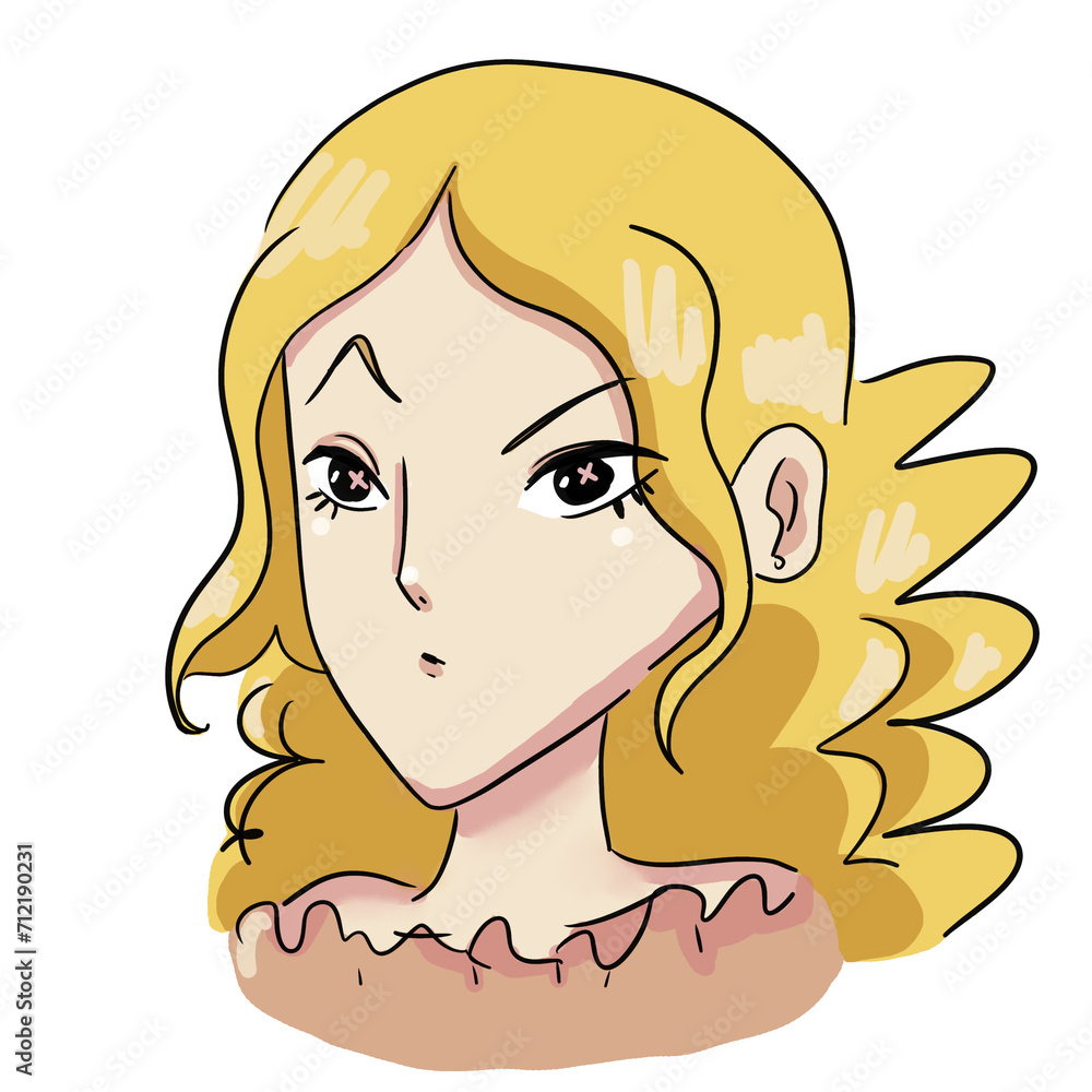 Fancy girl anime style avatar Fancy girl anime style avatar