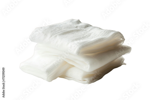 a stack of cotton pads on a transparent background. The cotton pads are white and rectangular in shape. They are stacked neatly on top of each other, 