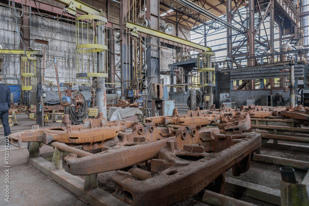 Big metallurgical factory destroyed during war in Ukraine.