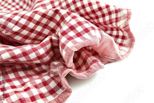 Isolated red checkered towel for kitchen or picnic Food themed decoration