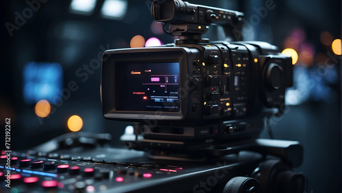 video production equipment with blurred background