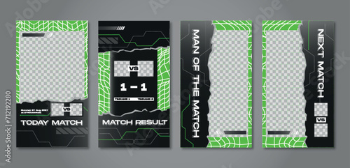 Sport story post template , Football Match day , Full time , Next match Best player