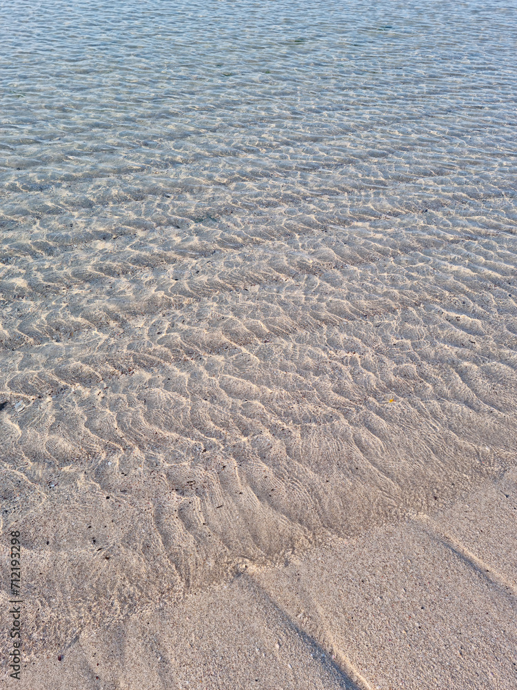 Fototapeta premium Sandy beach and clear sea water
