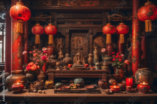 a traditional chinese altar