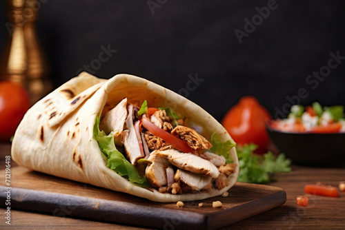 Savor the taste of Chicken Shawarma Durum, a mouthwatering delight with space for your message. Experience the essence of traditional Arab and Middle Eastern cuisine.