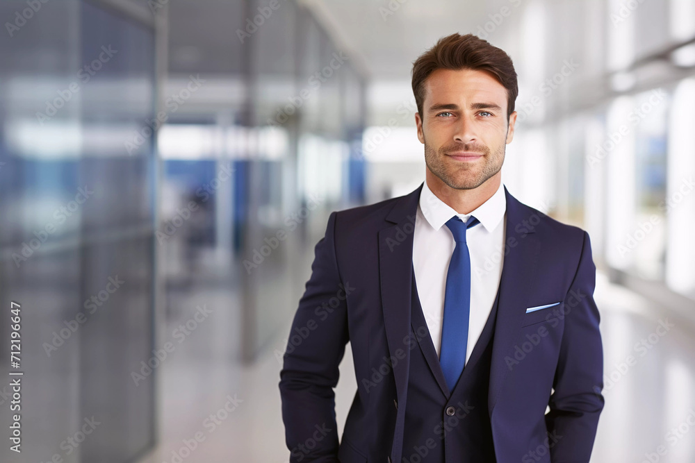 Business man in blue dress portrait. Generative ai design. Business man in blue dress portrait. Generative ai design.