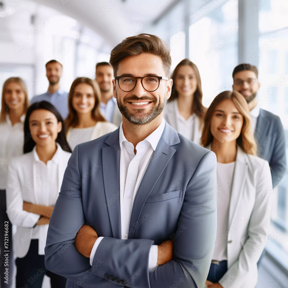 Happy business people team group portrait. Generative ai design. Happy business people team group portrait. Generative ai design.