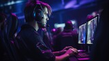 Young Gamer Competing in Esports Tournament - Gaming in Action