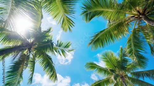 paradise tropical summer background illustration vacation surf, coconut hammock, relaxation sunshine paradise tropical summer background © vectorwin