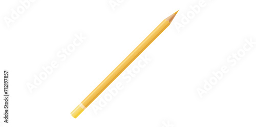 Yellow Drawing Pencil Flat Style Vector Illustration. photo