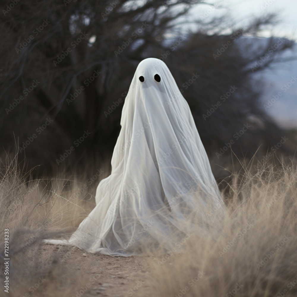 Terribly fictional white ghost image Generative AI Terribly fictional white ghost image Generative AI