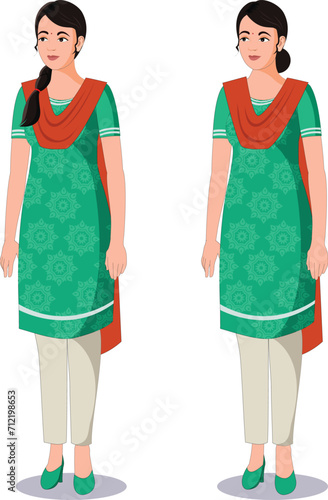 Indian Woman in Suit Salwar Kameez